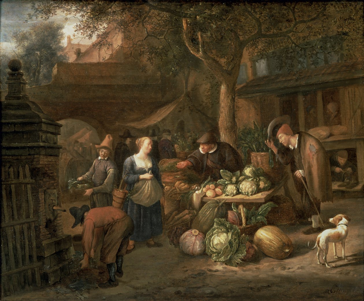 Piaci jelenet (panel) alkotó: Jan Havickszoon Steen