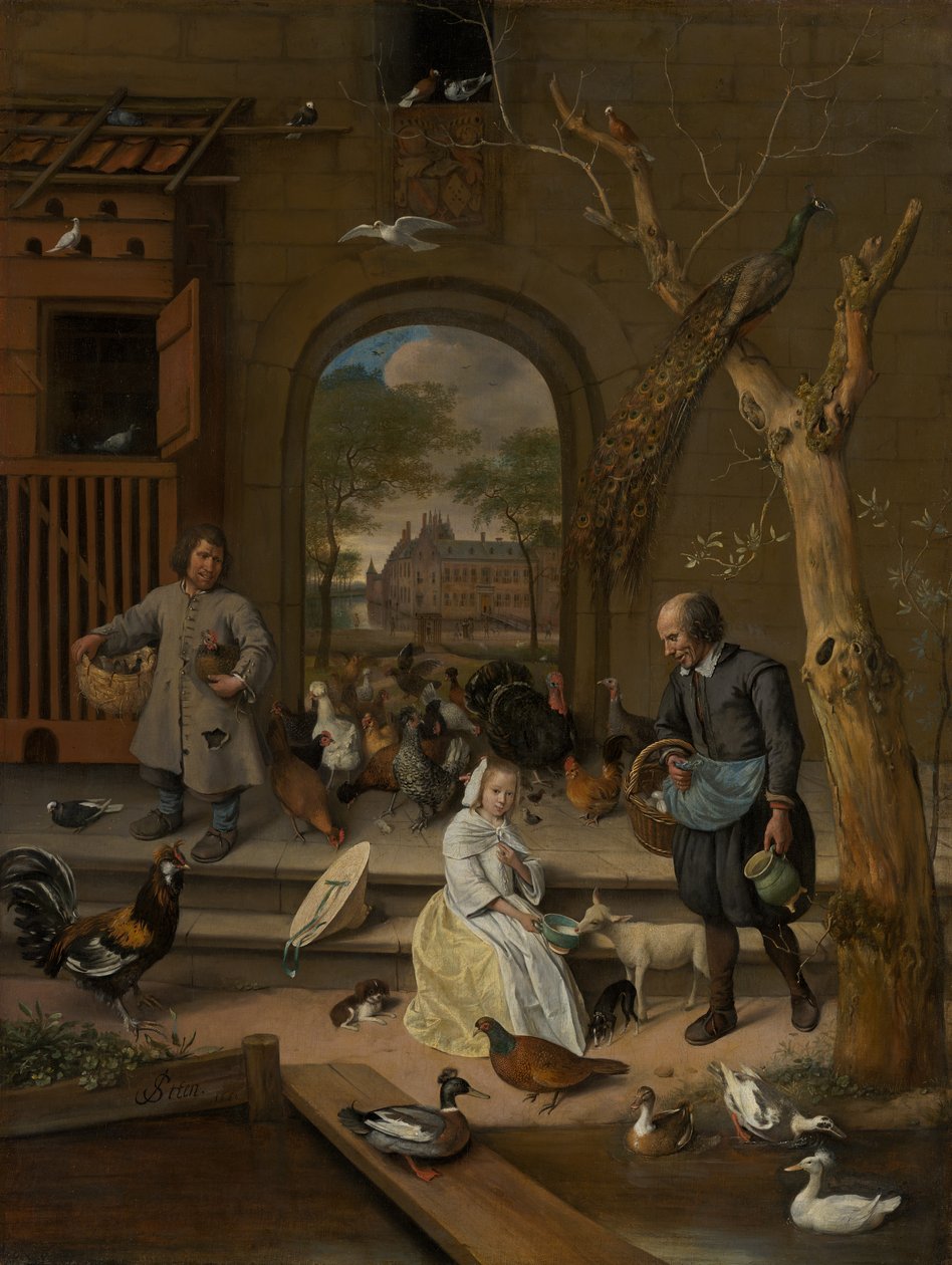 Jacoba Maria van Wassenaer (1654-1683), a The Poultry Yard néven ismert portré, 1660 alkotó: Jan Havickszoon Steen