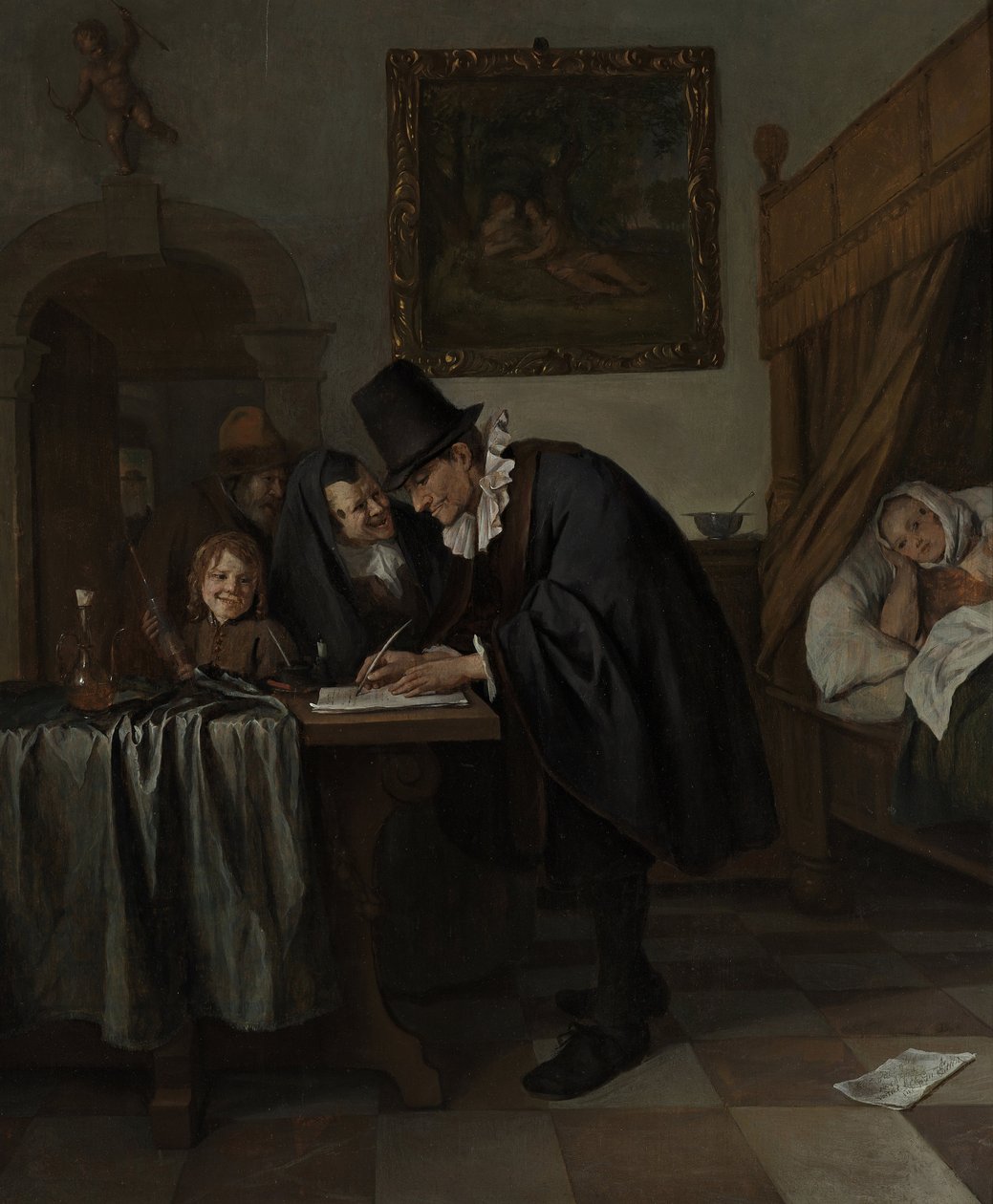Az orvosok látogatása, 1665 körül alkotó: Jan Havickszoon Steen