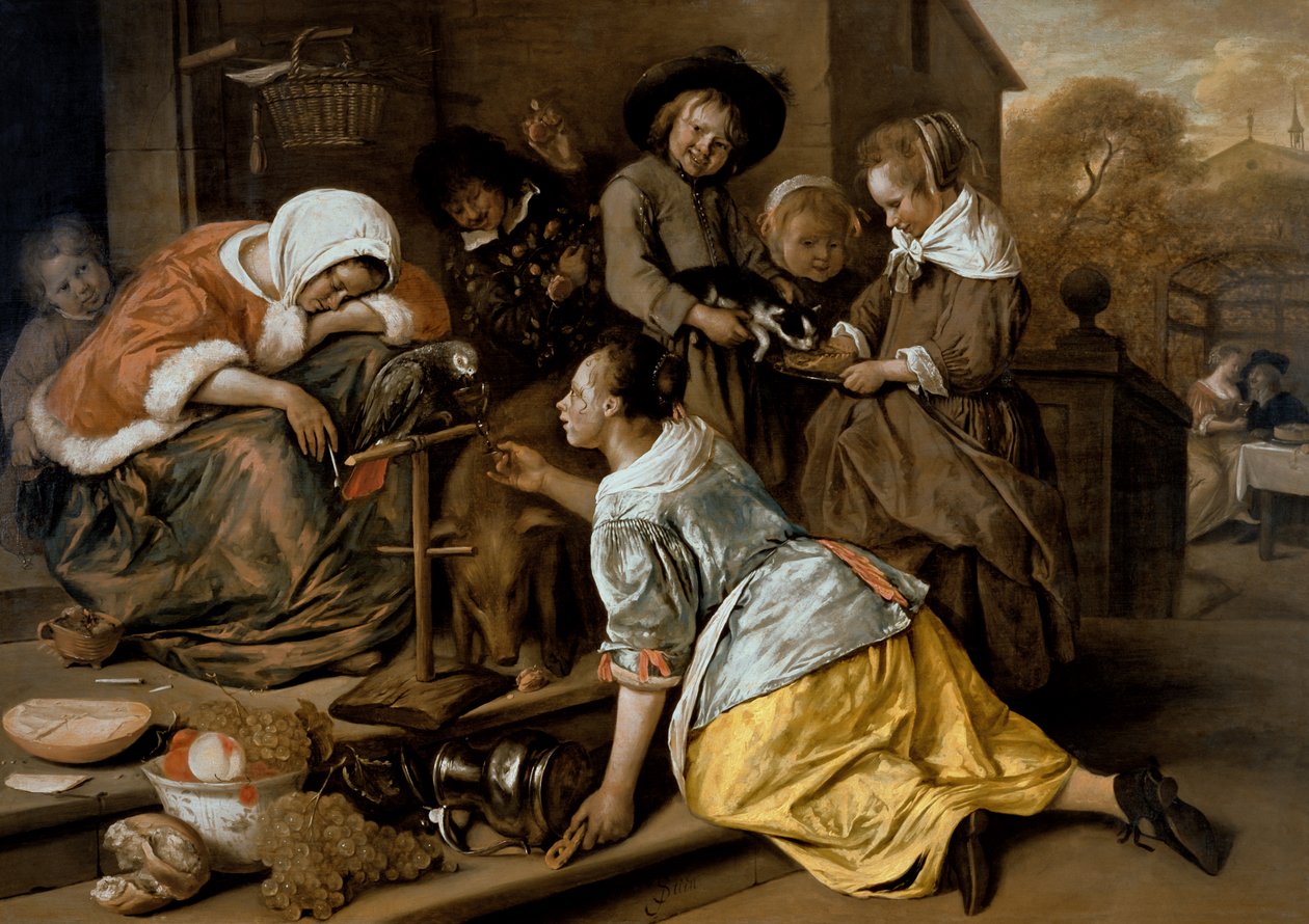 The Effects of Intemperance, 1663-65 körül alkotó: Jan Havickszoon Steen