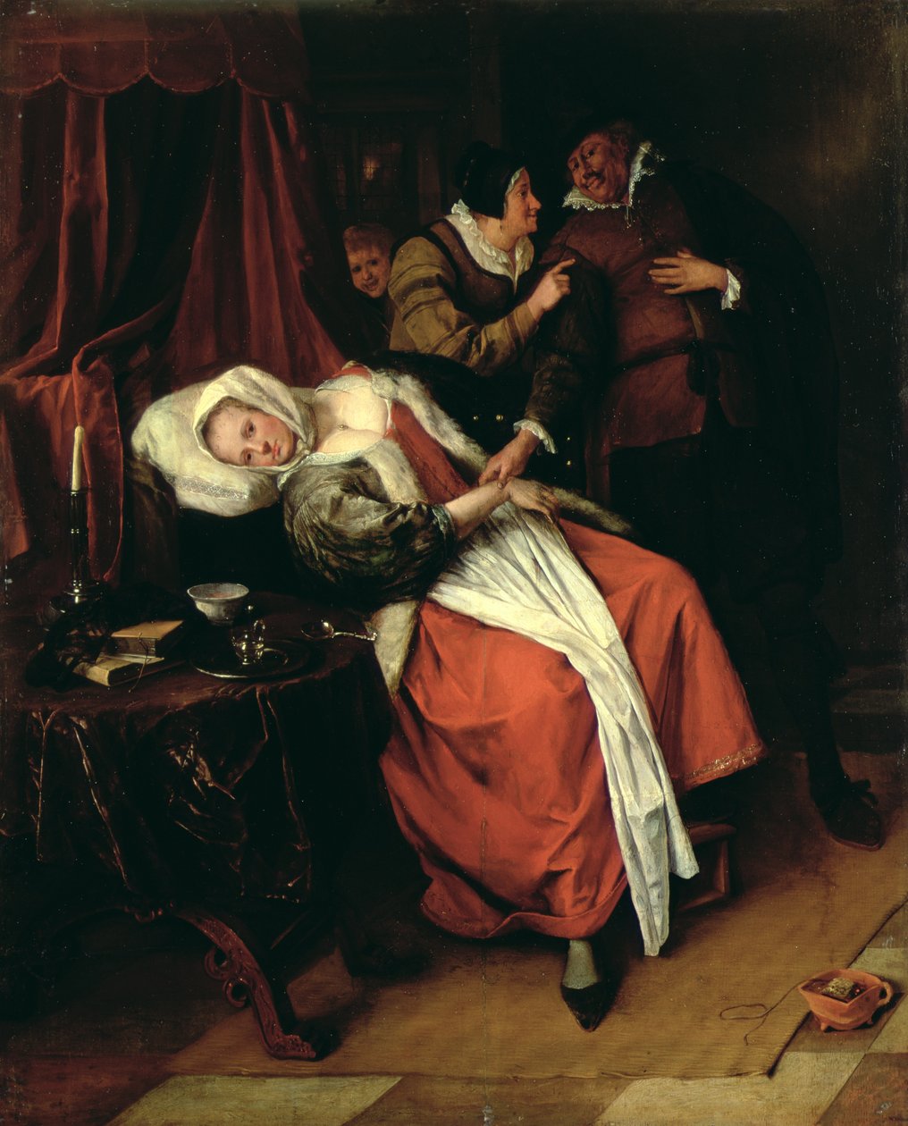 A beteg és az orvos, 1660-as évek alkotó: Jan Havickszoon Steen