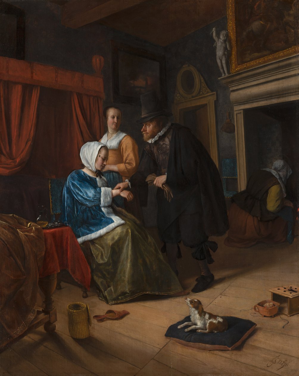 A beteg lány, 1660 körül alkotó: Jan Havickszoon Steen