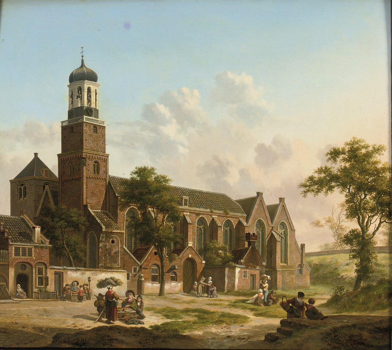 Városiak a Nicolaikerk közelében, Utrechtben alkotó: Jan Hendrik Verheyen