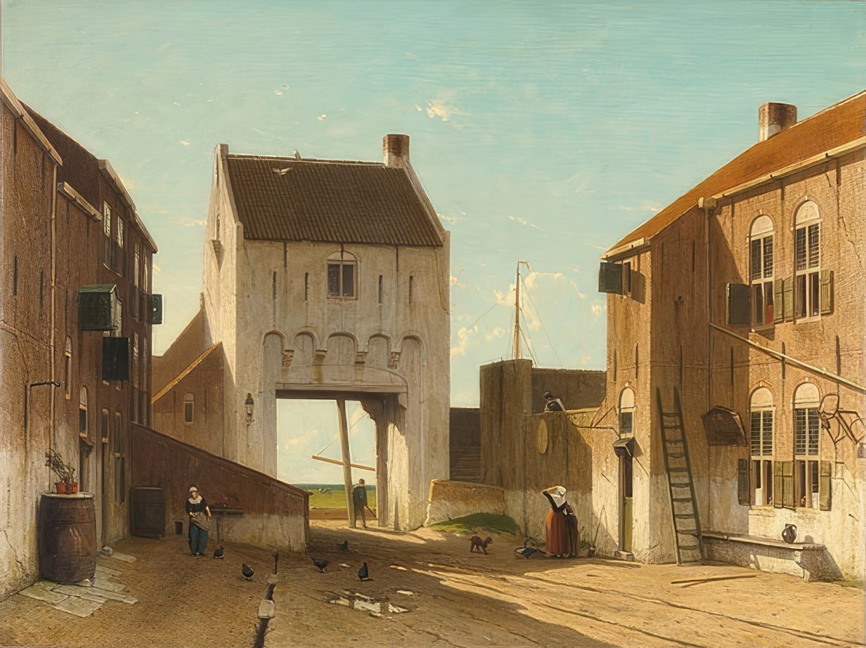 Városkapu Leerdamban. 1868-70 körül alkotó: Jan Hendrik Weissenbruch