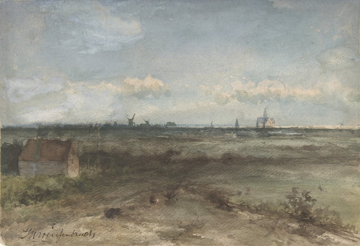 Haarlem kilátása a dűnékről, 19. század közepe-XX. század eleje. alkotó: Jan Hendrik Weissenbruch