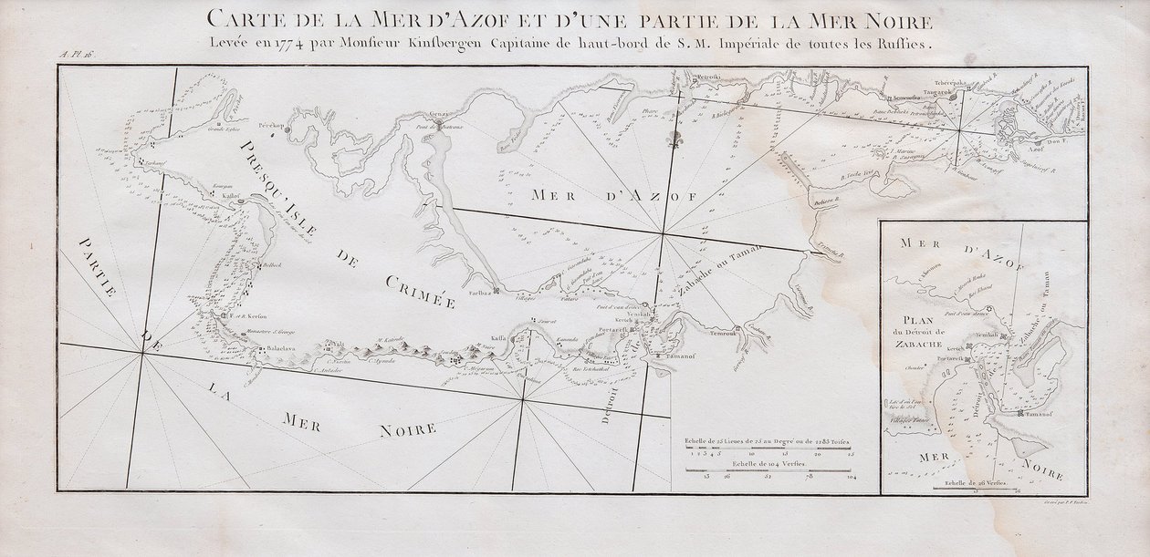 A Krím és az Azovi-tenger térképe, 1774 alkotó: Jan Hendrik van Kinsbergen