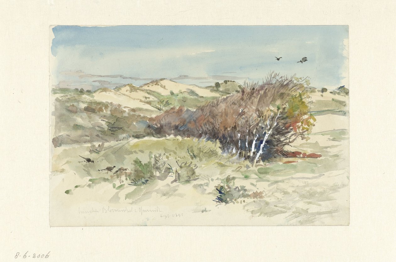 Dűne táj Bloemendaal és IJmuiden között alkotó: Jan Hoynck van Papendrecht