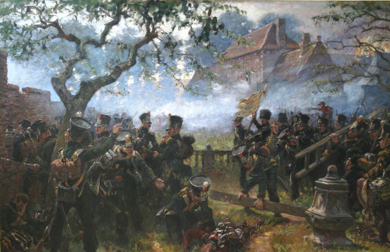 Nassau csapatai Hougoumontban a waterlooi csata alatt alkotó: Jan Hoynck van Papendrecht
