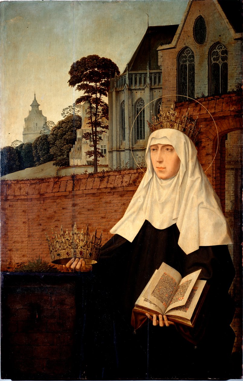 Portugáliai Szent Erzsébet Aragóniai Szent Izabellaként ismert (1271-1336) Részlet. Jan Provost (kb. 1465-1529) festménye fára Dim. 140x90 cm Genes, Galleria di Palazzo Bianco alkotó: Jan II Provost