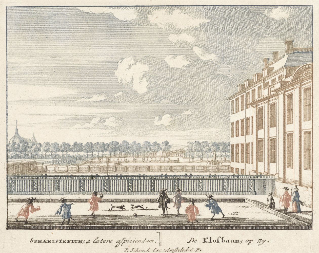 Klosbaan játéka a Het Loo palotában, 1694-97 alkotó: Jan I van Call