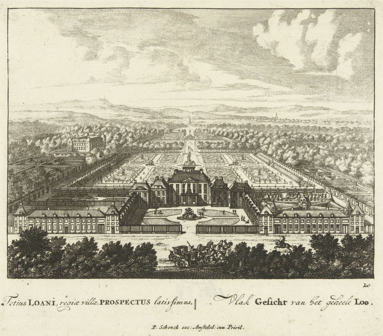 Kilátás a Het Loo palotára, 1694-97 alkotó: Jan I van Call