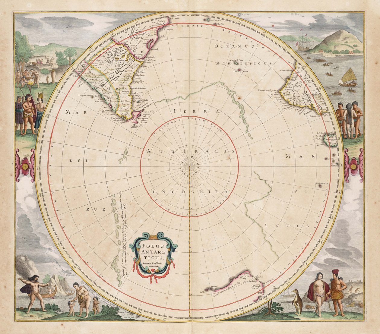 1657-es térkép Polus Antarcticus alkotó: Jan Janssonius