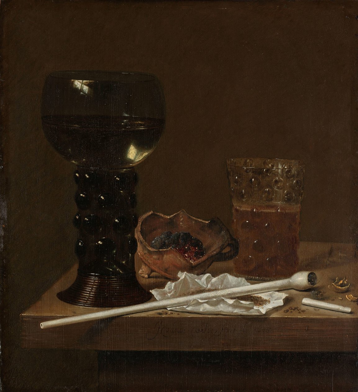 Csendélet Roemerrel, söröspohárral és pipával alkotó: Jan Jansz. van de Velde (III)