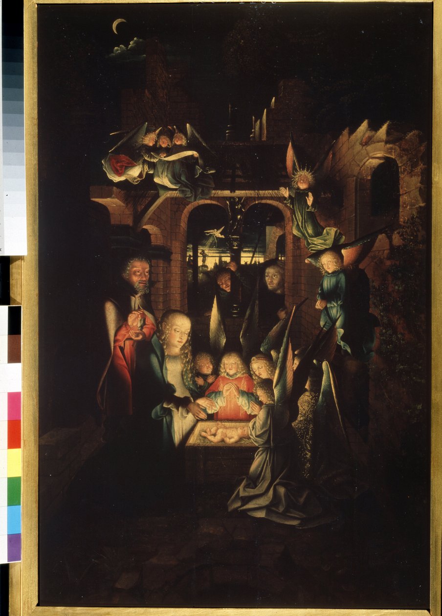 "A születés" (Krisztus születése (A szent éjszaka)) Jan Joest festménye (kb. 1460-1519) 16. századi Puskin Múzeum, Moszkva alkotó: Jan Joest van Kalkar