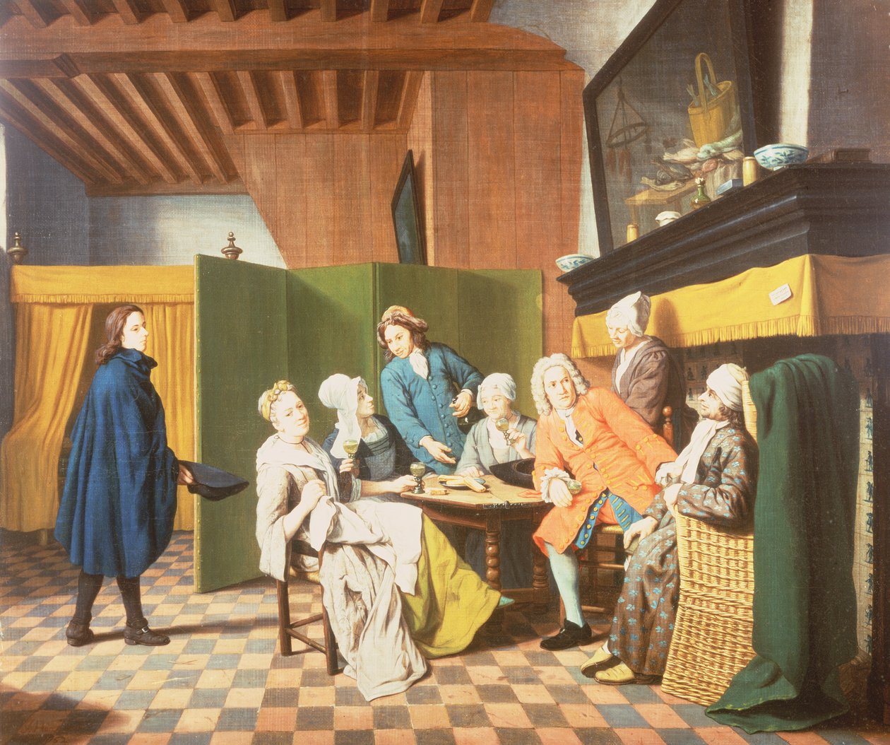 Az orvos látogatásai – Egy holland közmondás: Az orvos megvizsgálja páciense általános egészségi állapotát (egy a négyből) alkotó: Jan Josef the Elder Horemans