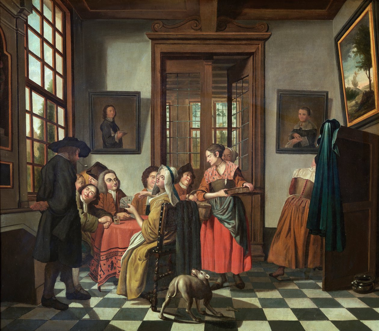 Kártyajáték (olaj, vászon) alkotó: Jan Josef the Younger Horemans