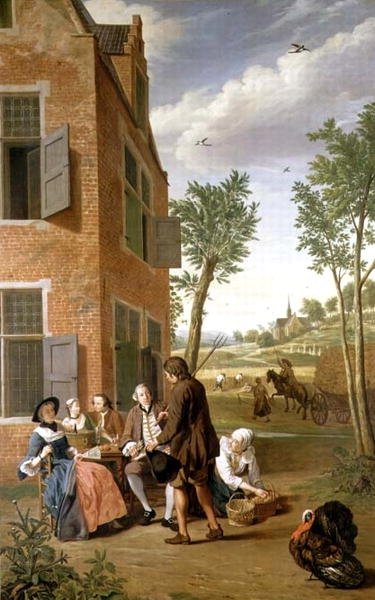 Figurák a tájban (egy négyes sorozatból) alkotó: Jan Josef the Younger Horemans