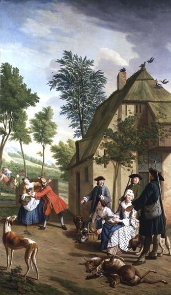 Figurák a tájban (egy négyes sorozatból) alkotó: Jan Josef the Younger Horemans