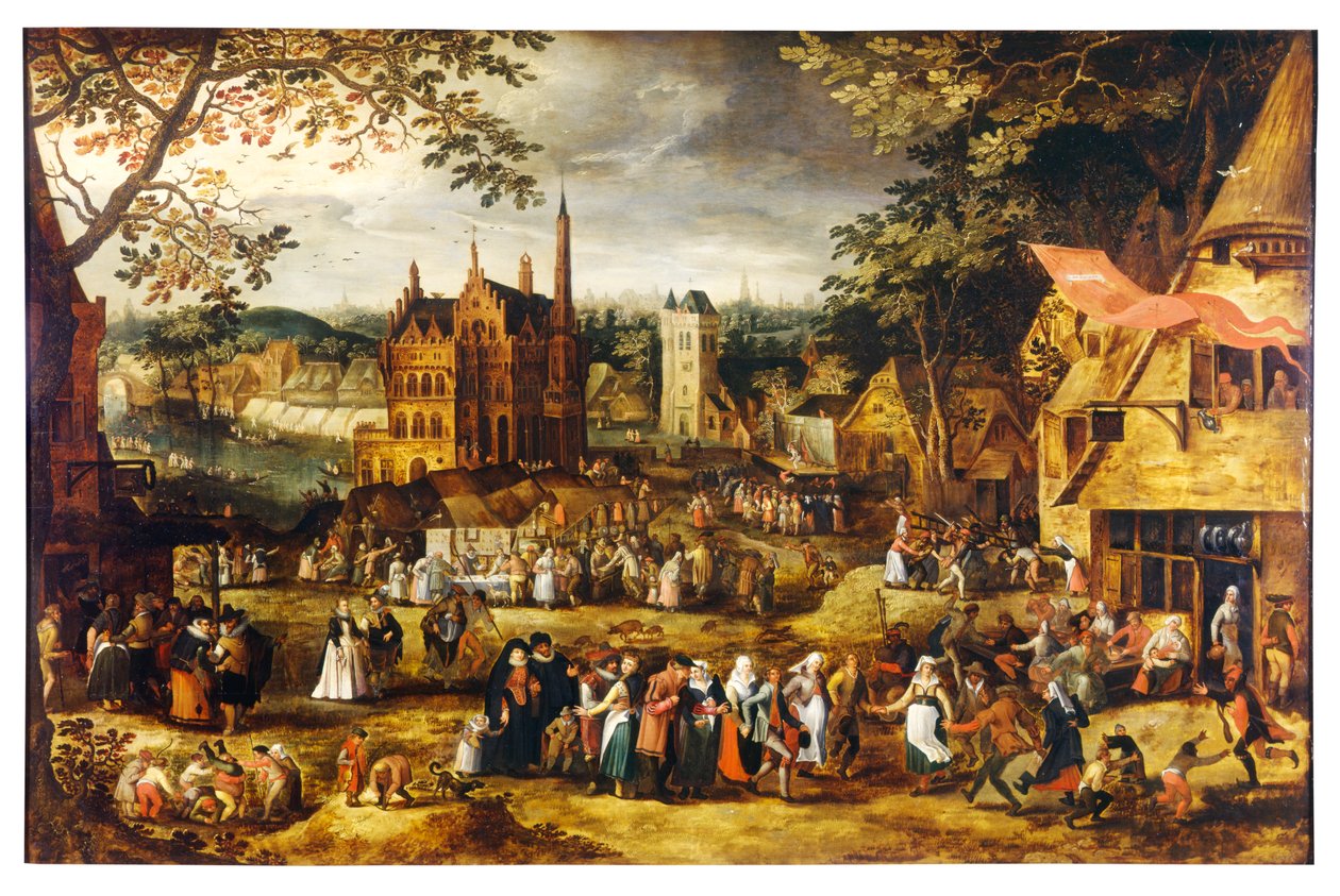Falusi vásár (olaj a panelen) alkotó: Jan Josef the Younger Horemans