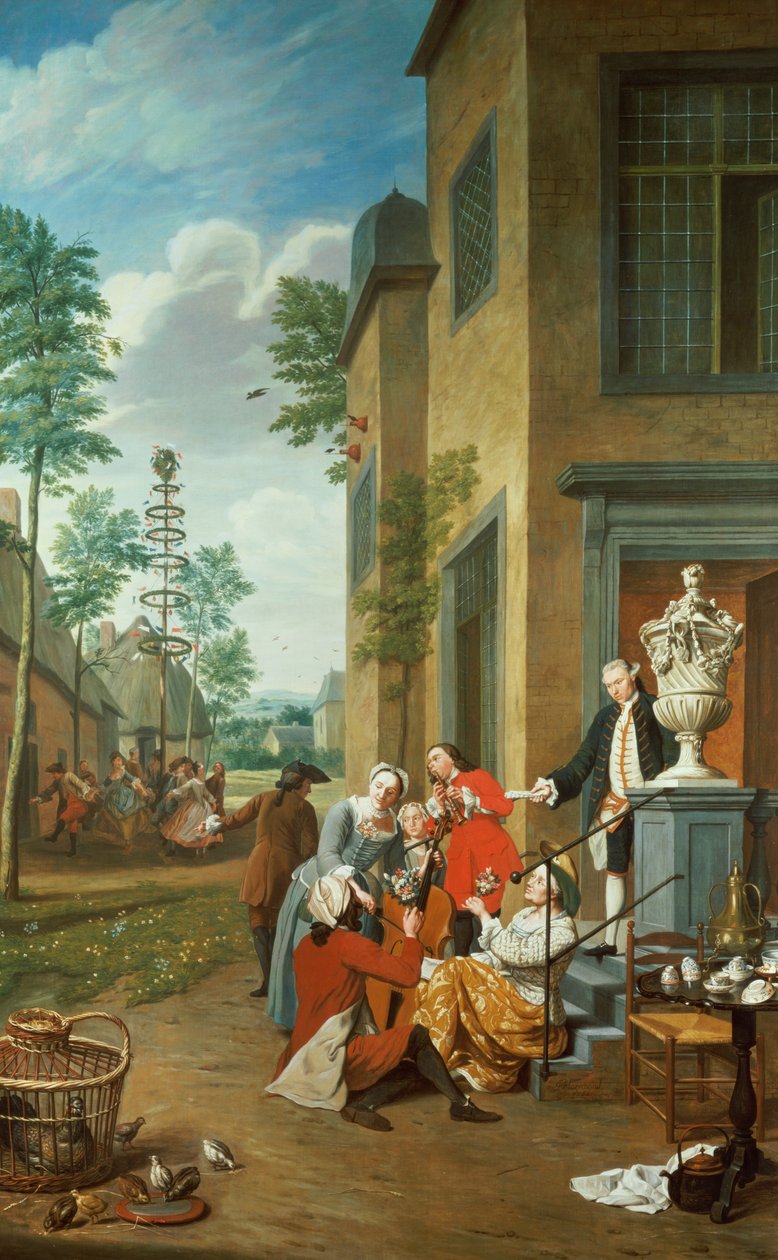 Falusiak mulatsága (az egyik a négyes sorozatból) alkotó: Jan Josef the Younger Horemans