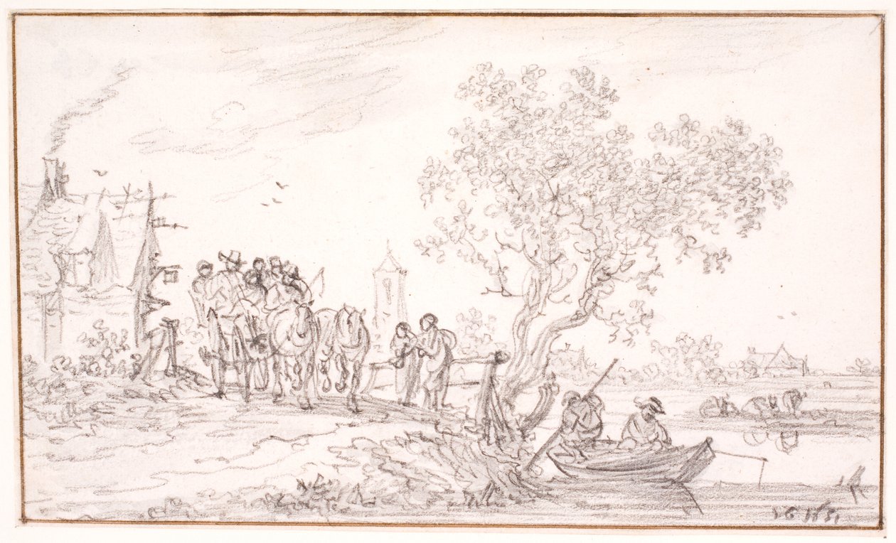 Egy vagon utazókkal egy fogadóban alkotó: Jan Josefsz van Goyen