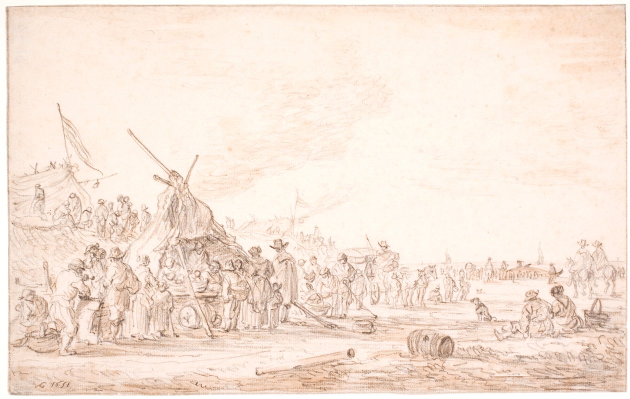 Tengerparti táj egy partra vetett bálnával alkotó: Jan Josefsz van Goyen