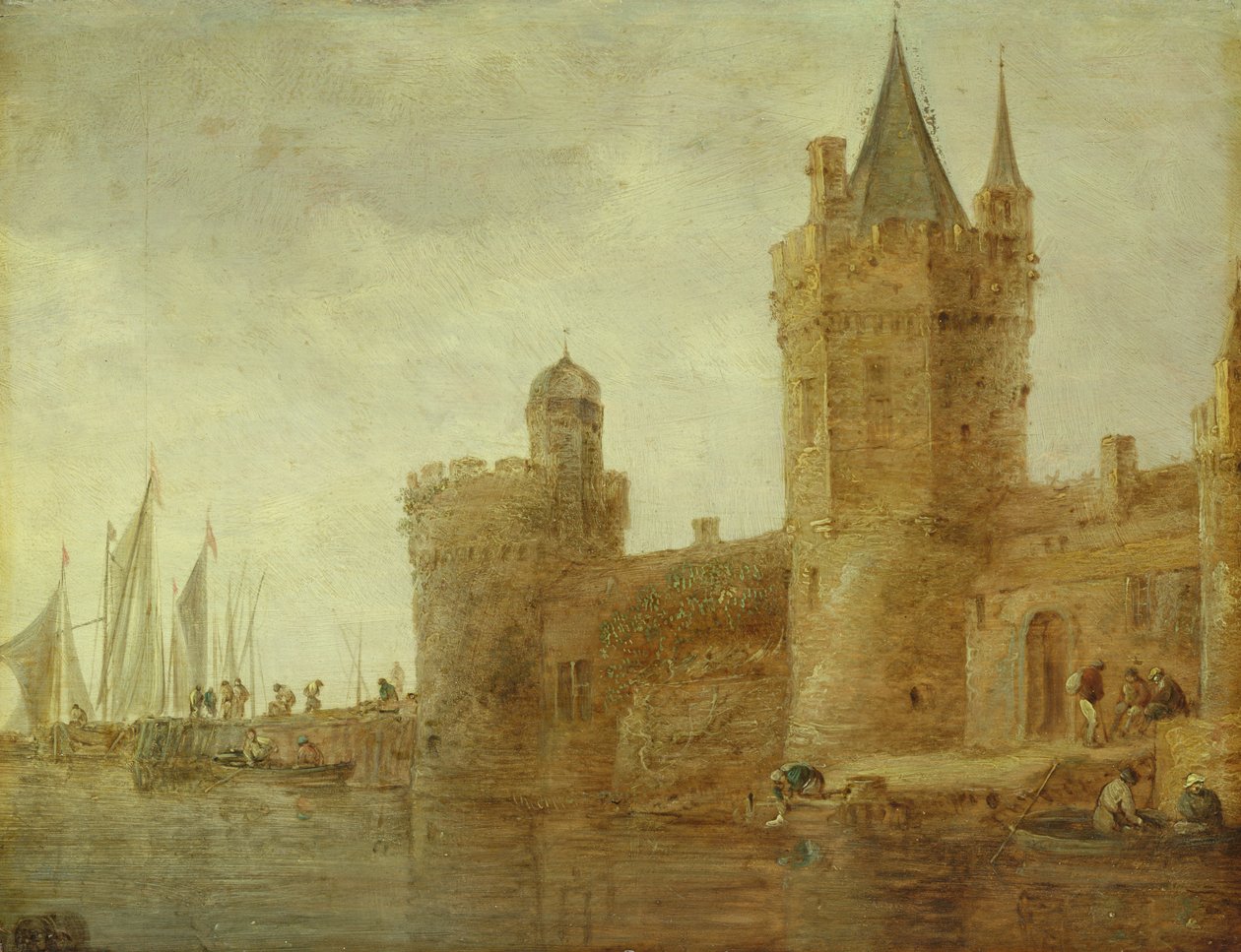 Svédfal a vízen alkotó: Jan Josephsz van Goyen