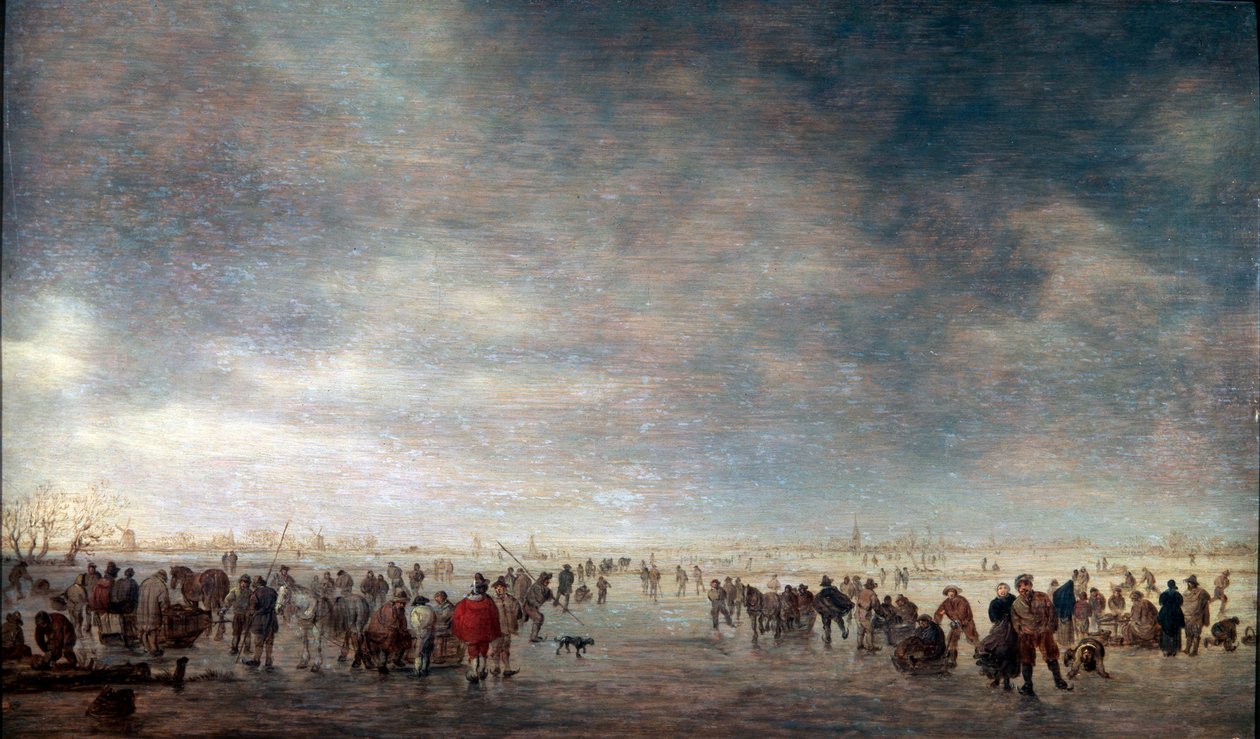 Jégkorcsolyázók, 1641. alkotó: Jan Josephsz van Goyen
