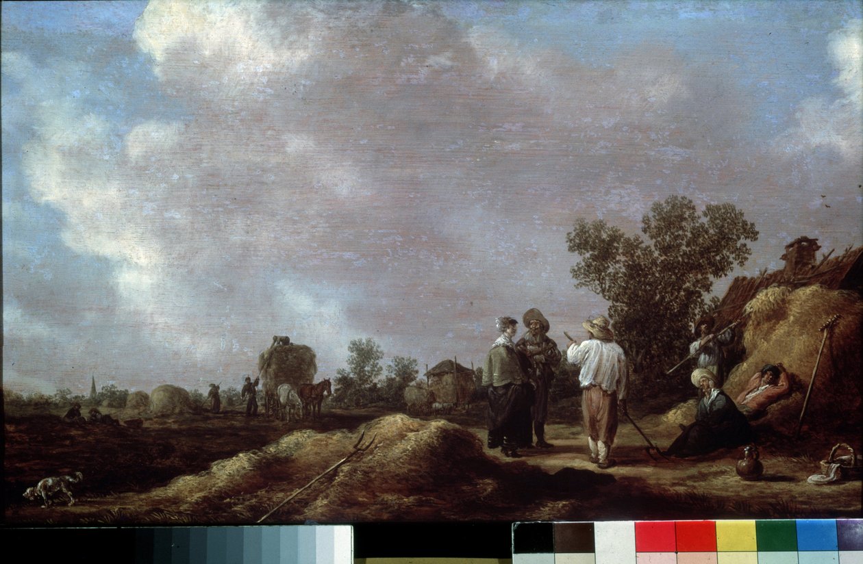 Jan Josefsz van Goyen (1596-1656) festménye: "Szánakészítés" 1630 Puskin Múzeum, Moszkva alkotó: Jan Josephsz van Goyen