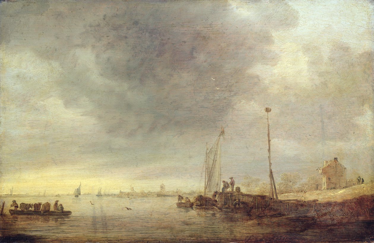 Táj folyóval és komppal, 1646 alkotó: Jan Josephsz van Goyen