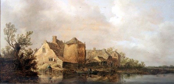 Folyami jelenet egy fogadóval alkotó: Jan Josephsz van Goyen