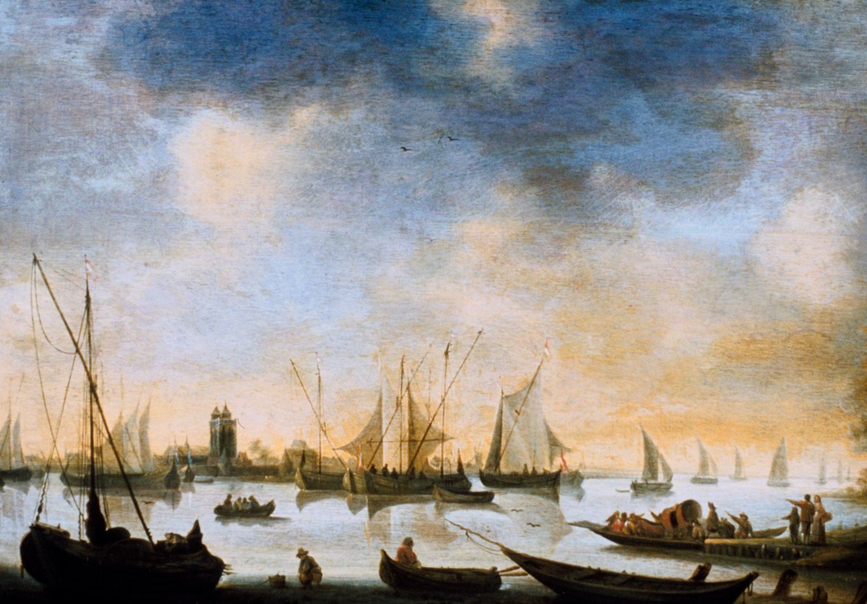 Kilátás a folyóra, 17. század. alkotó: Jan Josephsz van Goyen