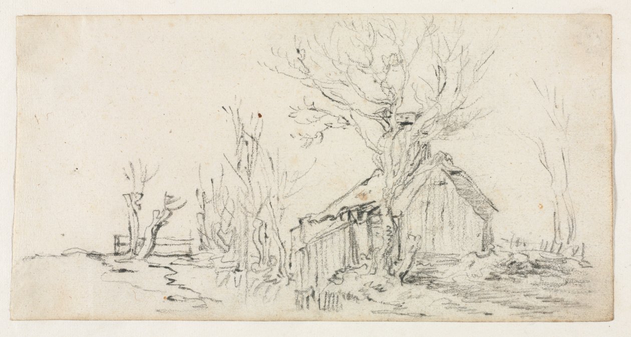 Vázlat a tájról kunyhóval, c. 1630. alkotó: Jan Josephsz van Goyen