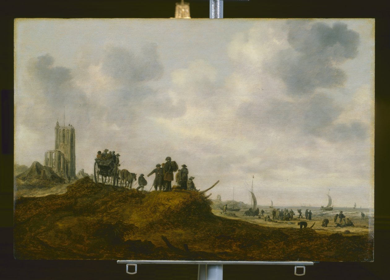 A régi templom Egmond Aan Zee-nél (olaj, fa) alkotó: Jan Josephsz van Goyen