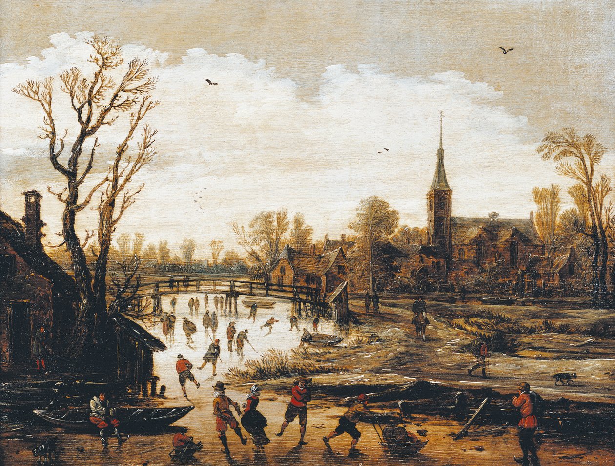 A korcsolyázók, Jan van Goyen (1596-1656) alkotó: Jan Josephsz van Goyen
