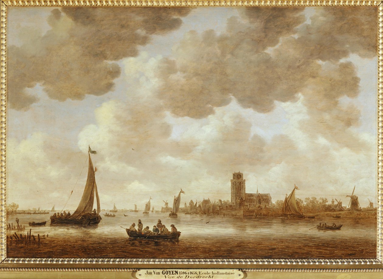 Vue de Dordrecht en aval de la Grote Kerk ... alkotó: Jan Josephsz van Goyen