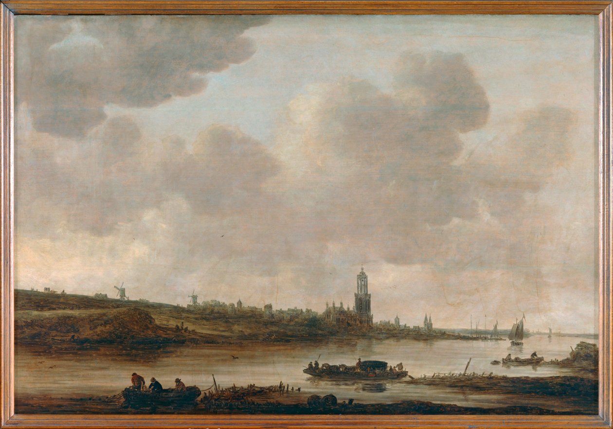 A Rajna menti Rhenen látképe a Sainte-Cunera templommal ... alkotó: Jan Josephsz van Goyen