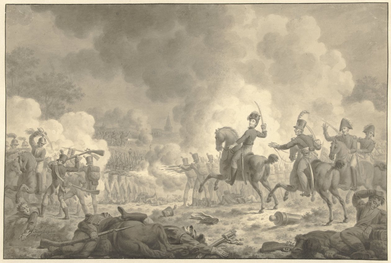 Willem Frederik George Lodewijk koronaherceg a waterlooi és fleurusi csatában alkotó: Jan Kamphuijsen (signed by artist)
