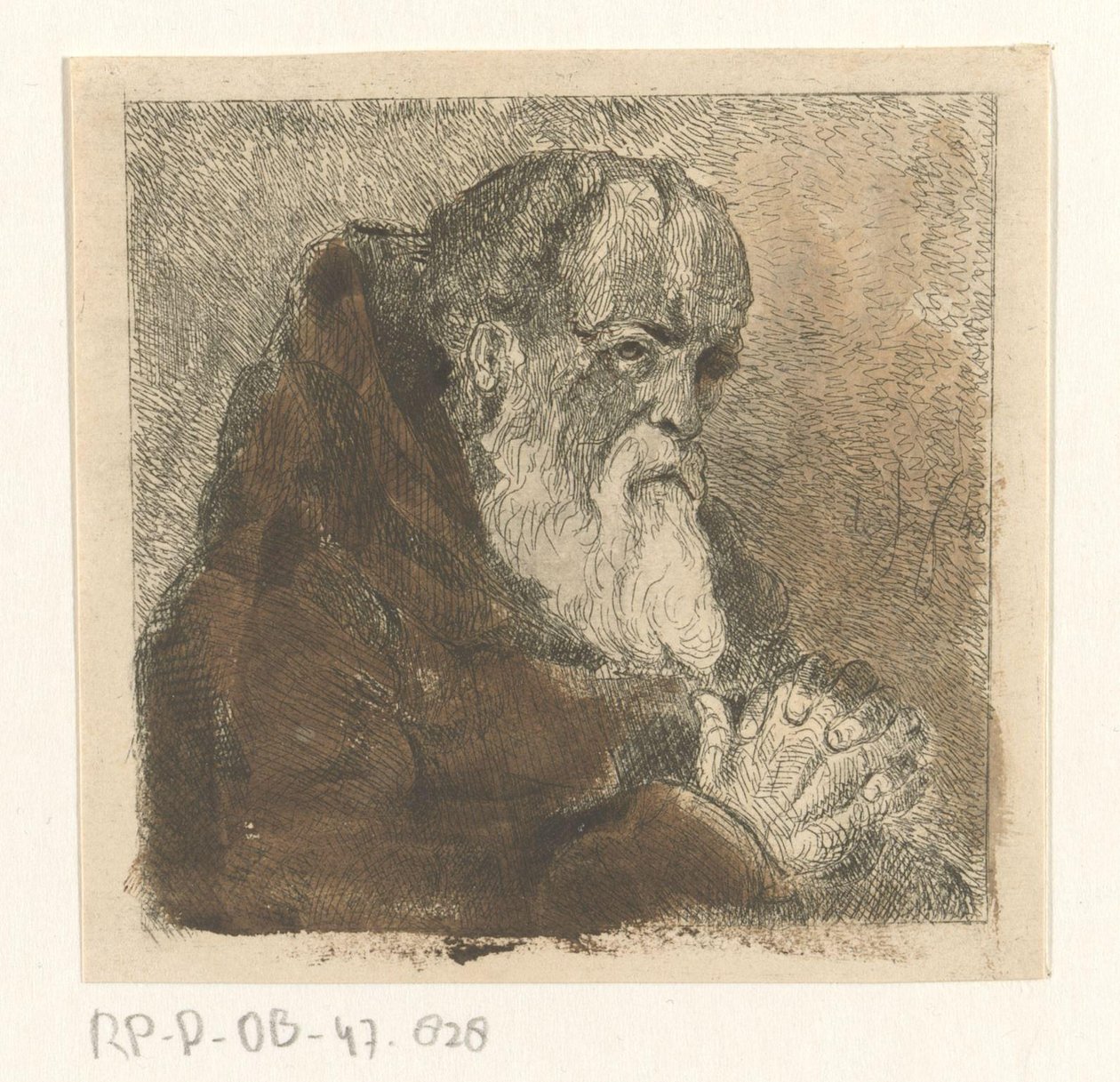 Imádkozó szerzetes alkotó: Jan Karel Jacob de Jonge