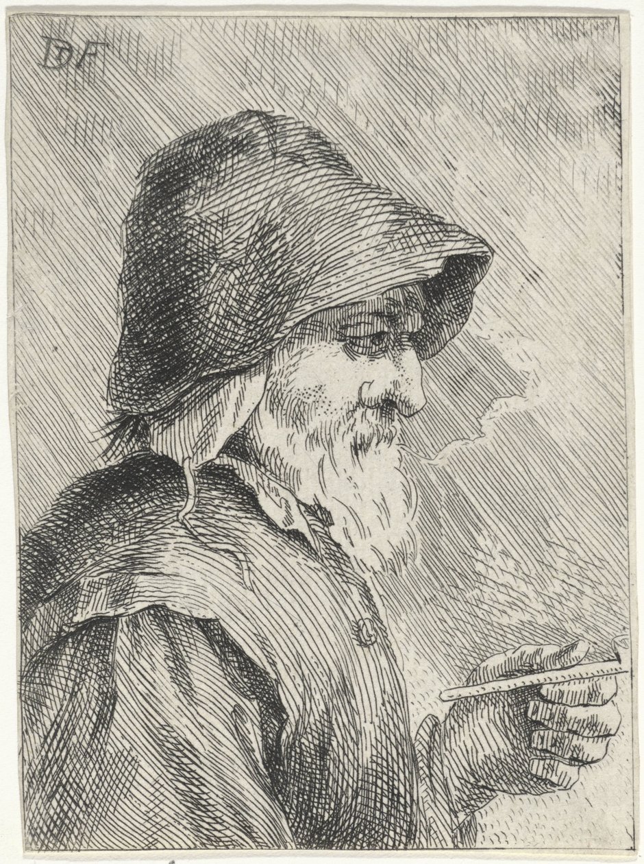 Öreg férfi szakállal és pipával a kezében alkotó: Jan Lauwryn Krafft (I) (attributed to)