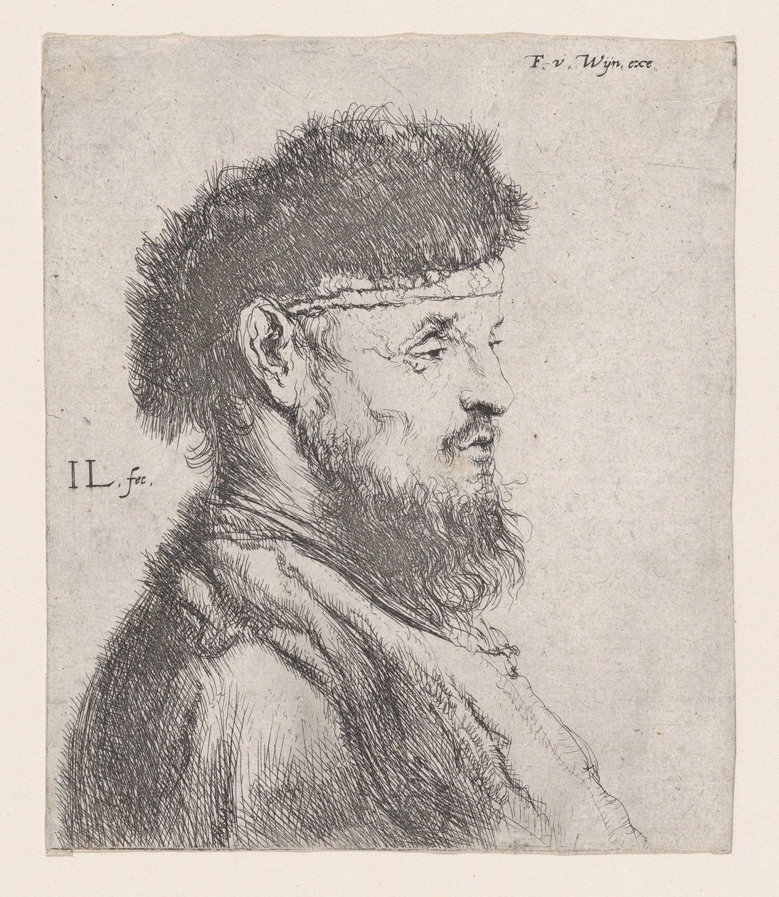 Szőrme sapkás férfi mellképe, 17. század. alkotó: Jan Lievens