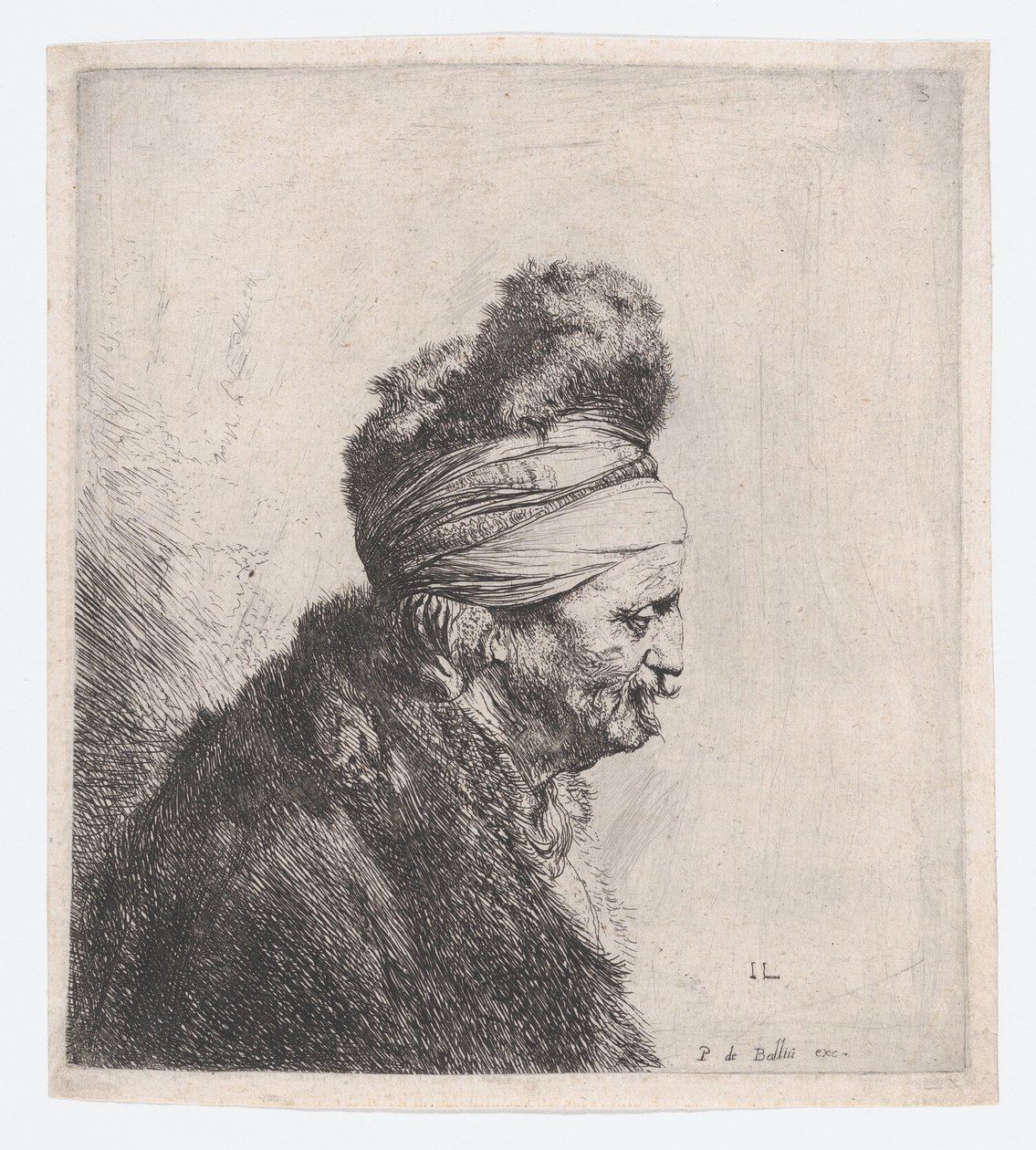 Szőrmés sapkát viselő idős férfi mellszobra alkotó: Jan Lievens