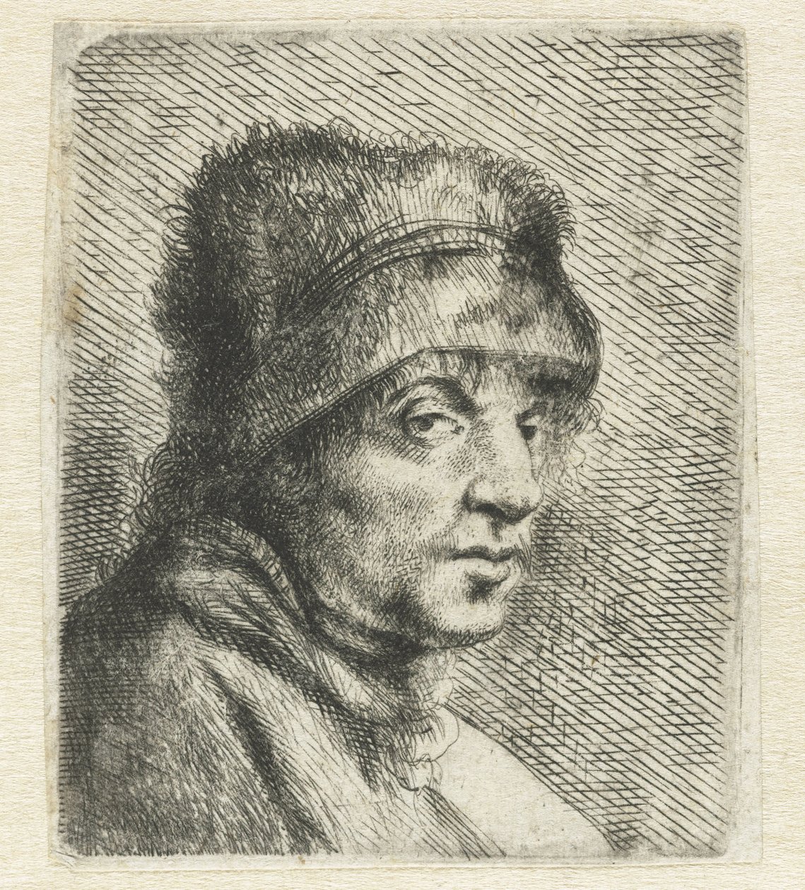 Egy kalapos férfi feje Variae Effigies és Joanne Livio (sorozat címe) alkotó: Jan Lievens