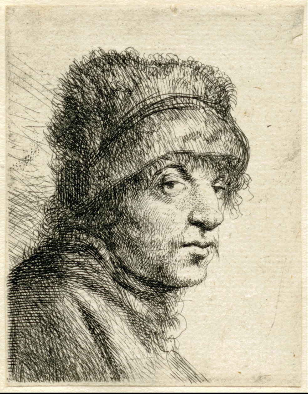 Egy kalapos férfi feje Variae Effigies és Joanne Livio (sorozat címe) alkotó: Jan Lievens