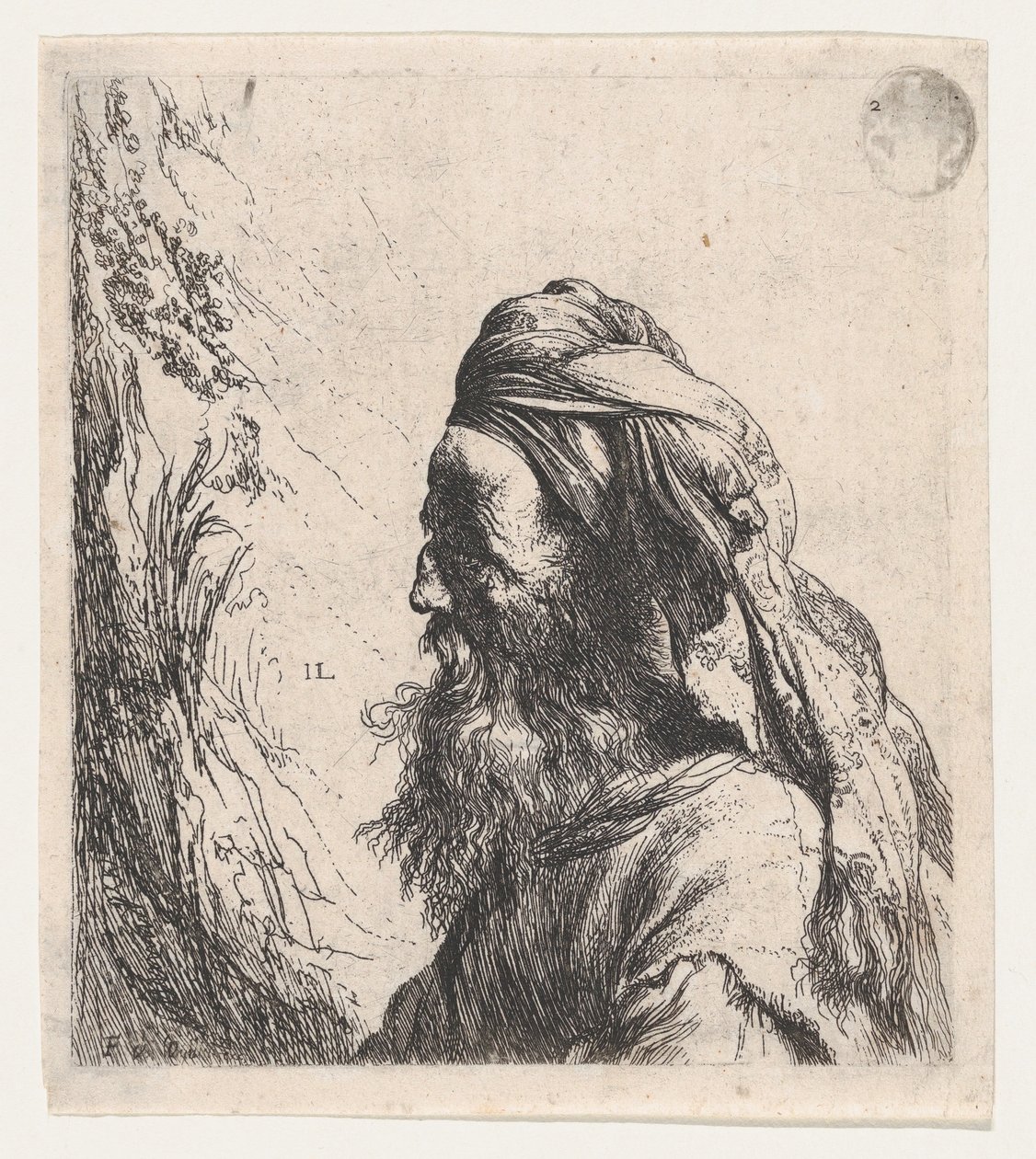 Balra forduló turbános férfi alkotó: Jan Lievens