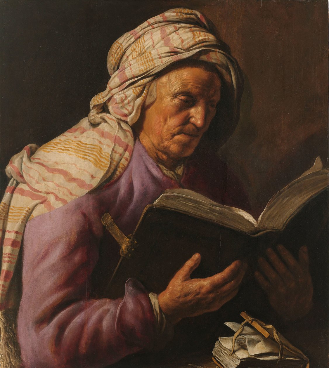 Olvasó öregasszony alkotó: Jan Lievens