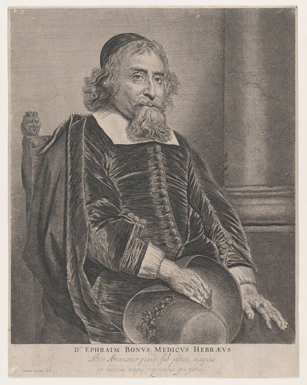 Ephraim Bonus orvos portréja, 17. század. alkotó: Jan Lievens