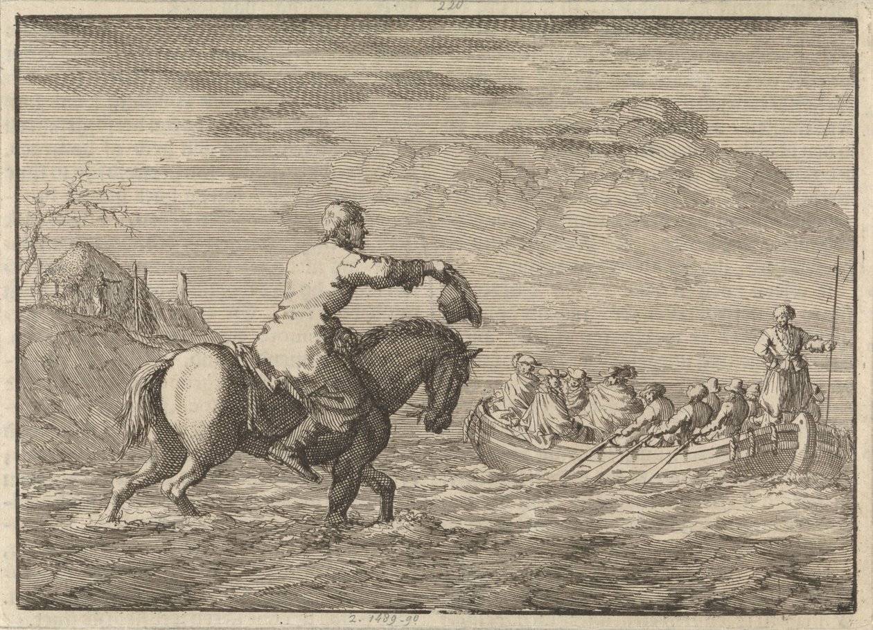 III. Vilmos érkezése az Oranjepolderhez egy evezős bárkával, 1691 alkotó: Jan Luyken