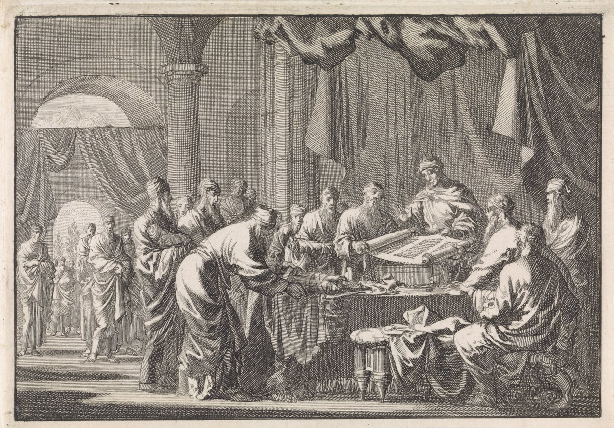 Ptolemaiosz Philadelphus király 72 törvényfordítójának összejövetele alkotó: Jan Luyken