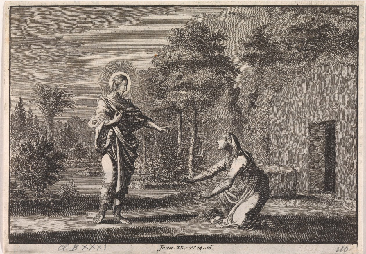 Krisztus megjelenik Mária Magdolnának (Noli me tangere) alkotó: Jan Luyken